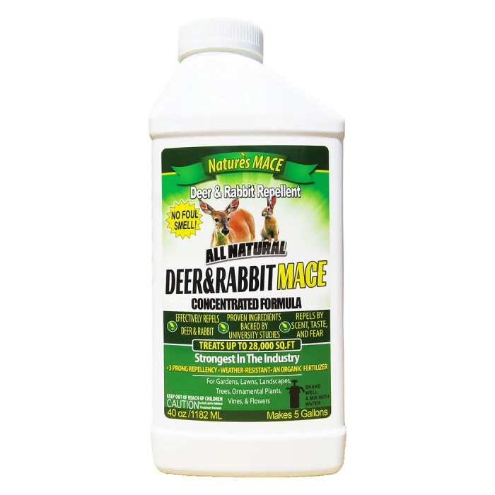 Nature's Mace Deer & Rabbit Repellent 40 ounce liquid concentrate Nature's Mace Deer & Rabbit Repellent 40 Ounce Liquid Concentrate -Jung Seed Company 52057 Sideline NaturesMaceDeerandRabbit